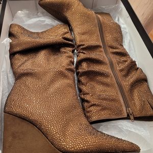 INC slouch wedge boots
